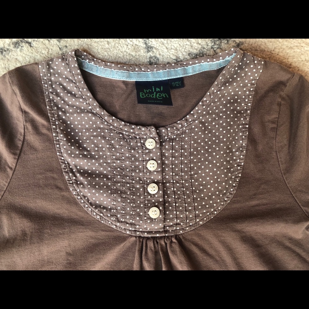 Mini Boden girls dot top 11 12